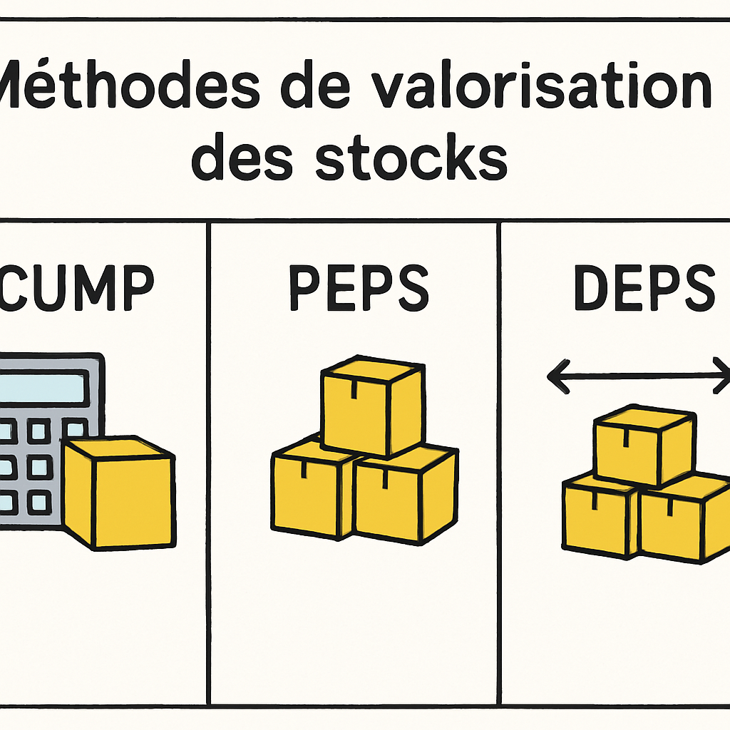 Graphique illustrant les méthodes de valorisation des stocks
