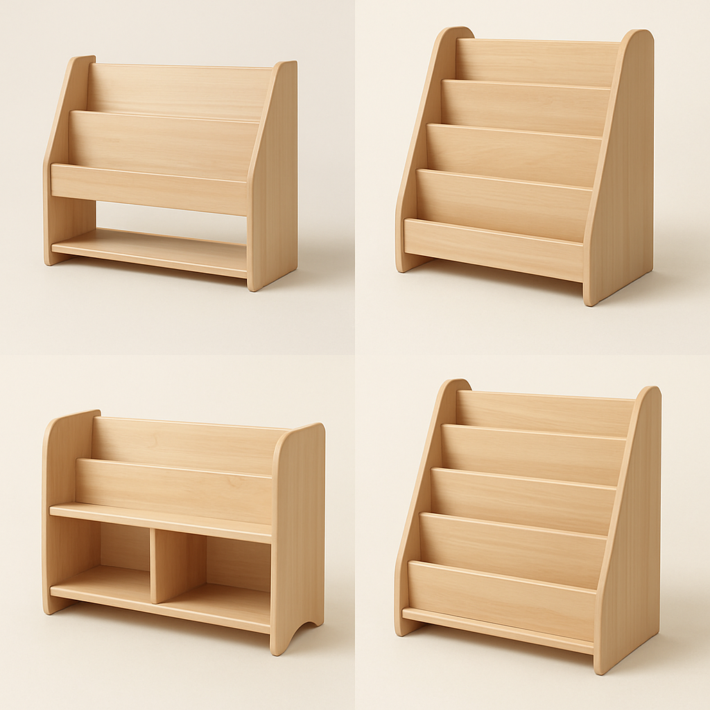 Variety of Montessori bookshelves