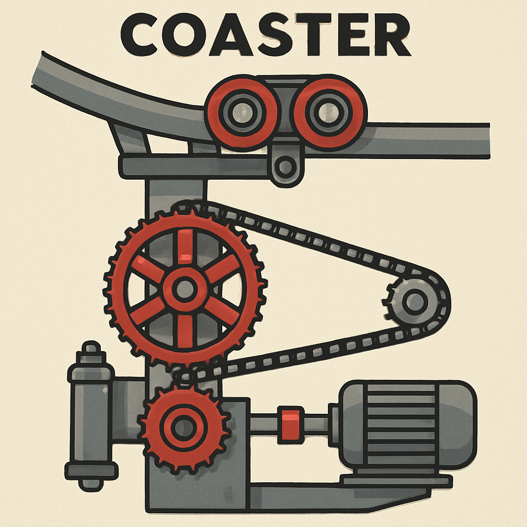 Coaster drivetrain illustration