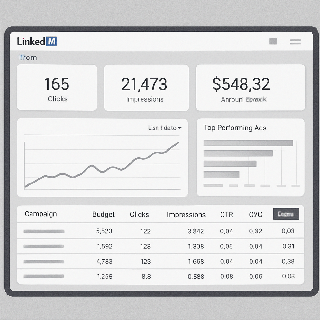 LinkedIn advertising dashboard