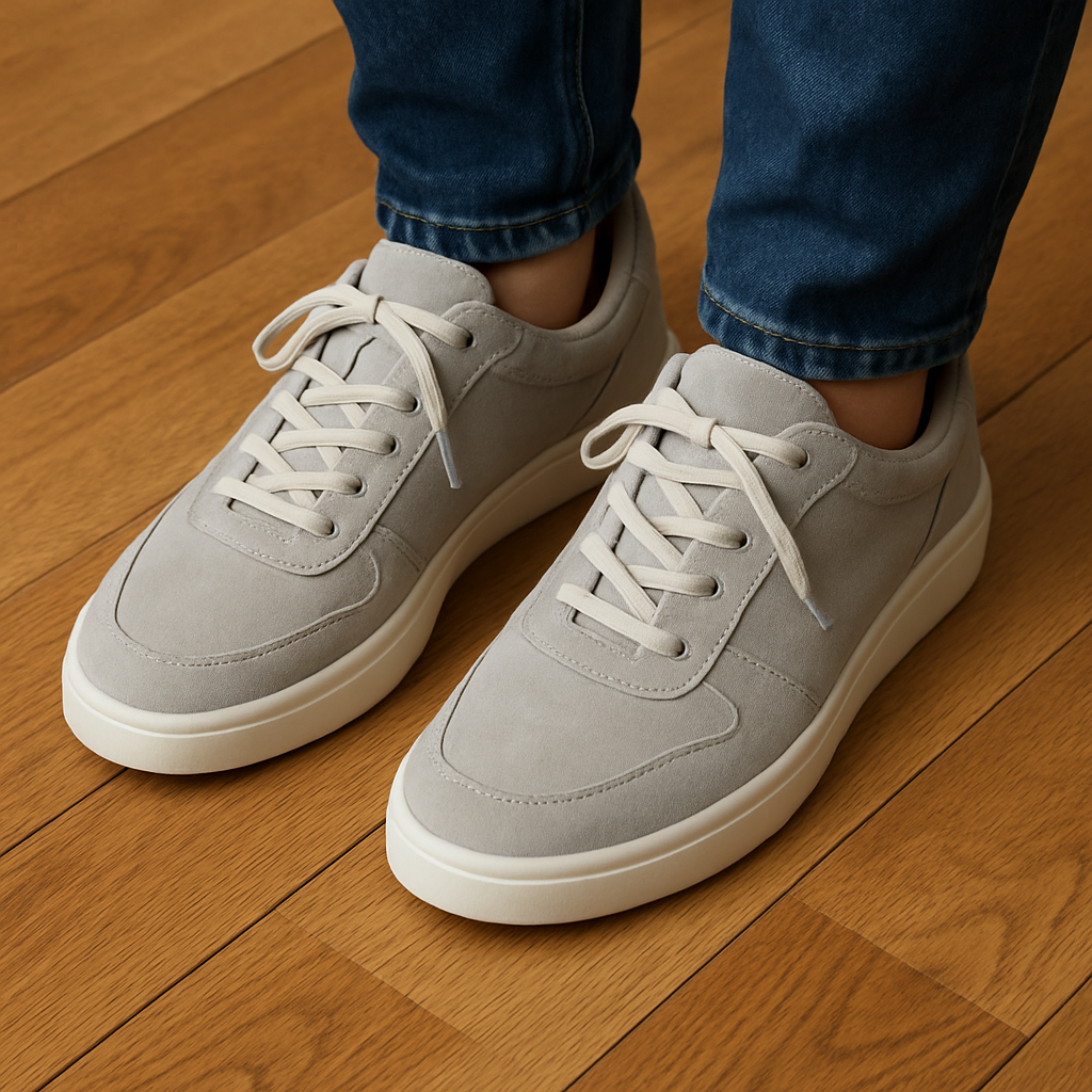 Comfortable shoes on a wooden floor