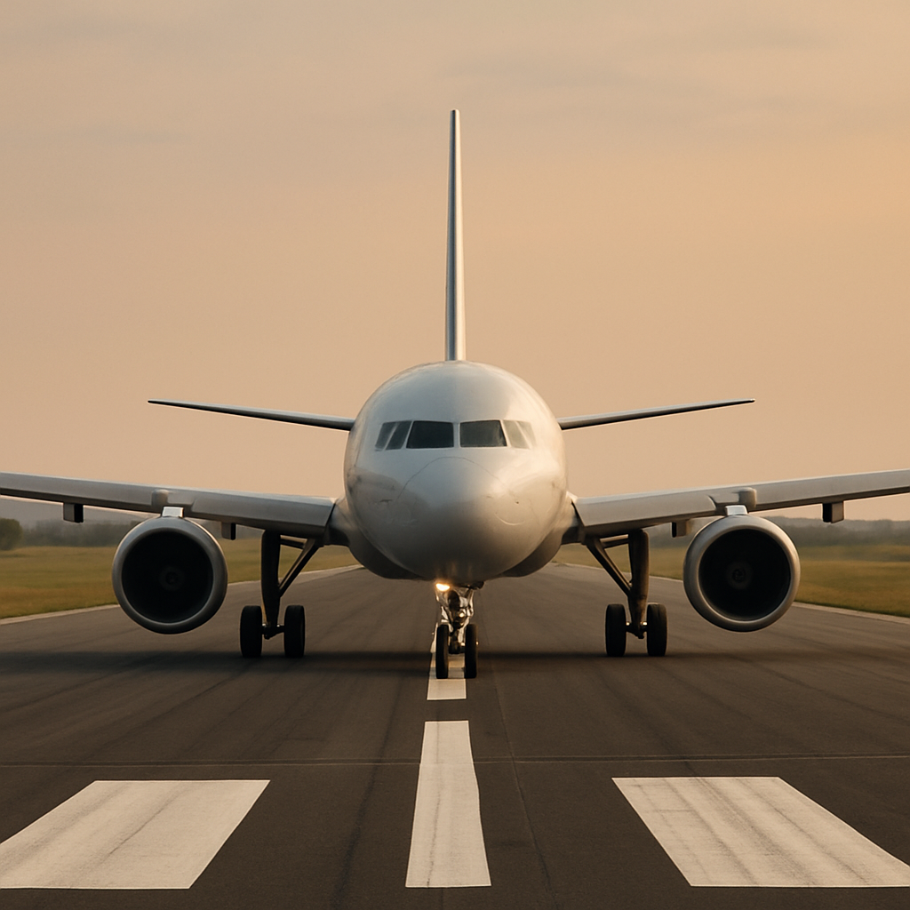 Flygplan på startbanan