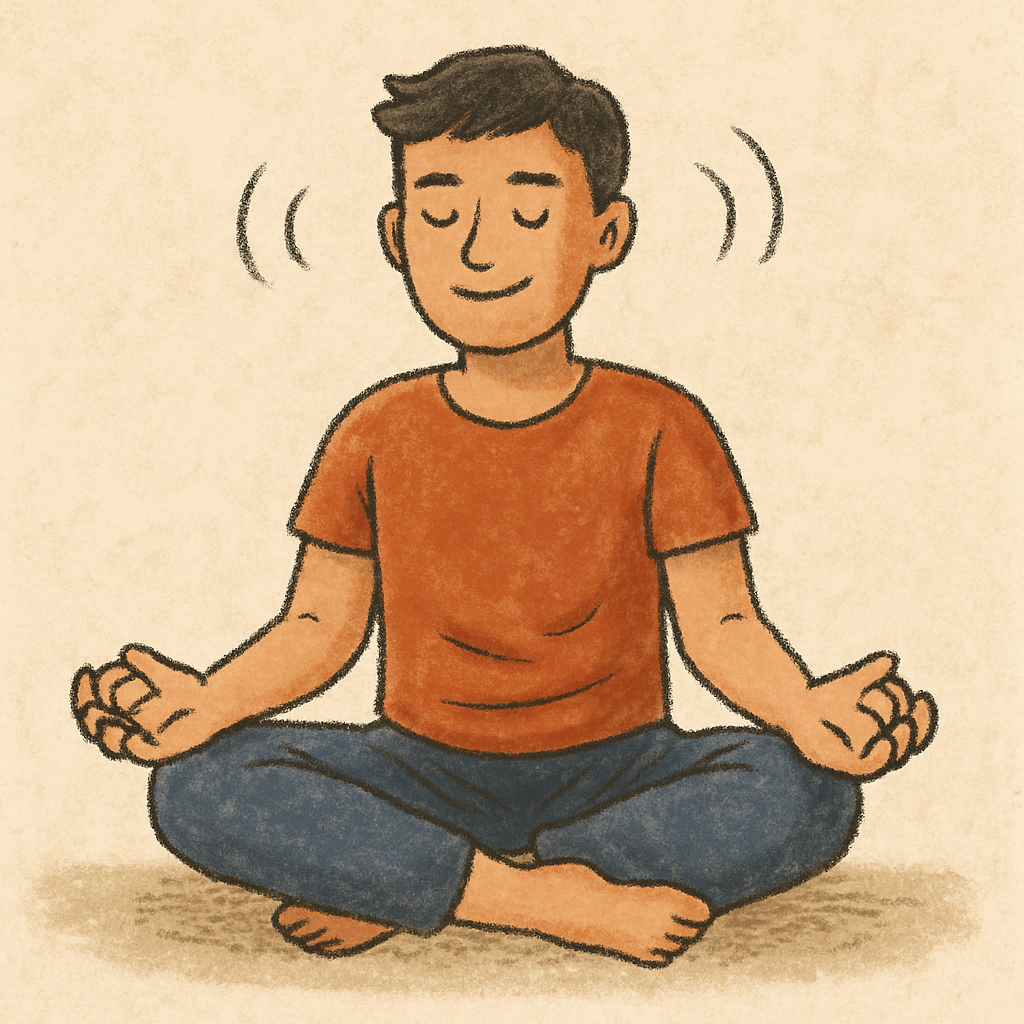 Meditasyon yaparak rahatlayan bir kişi