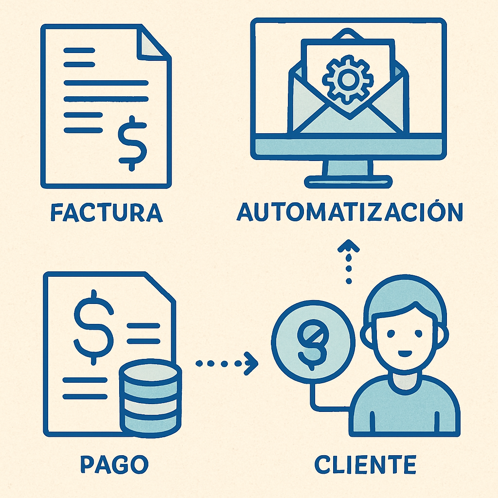 Ilustración del proceso automatizado de cuentas por cobrar