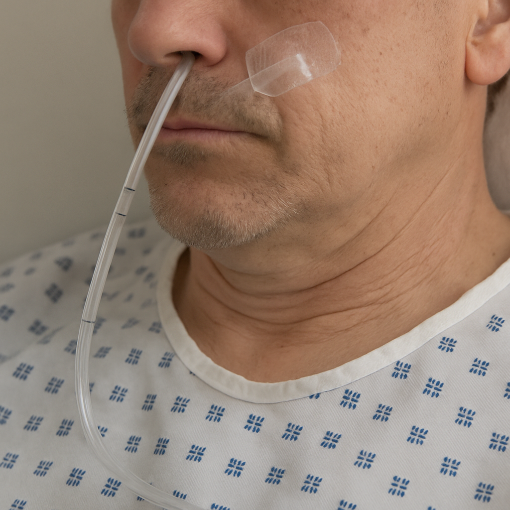 Medical tubing in use