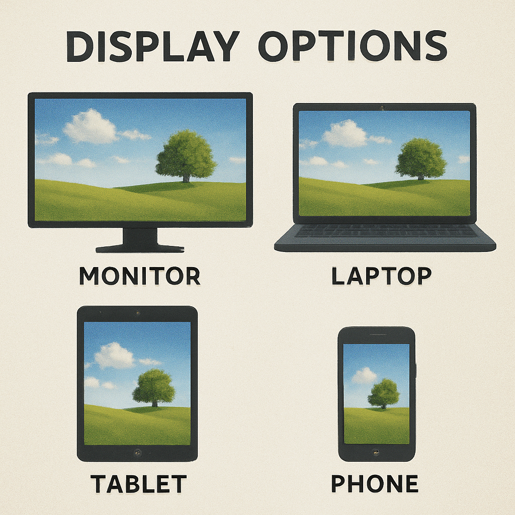 Various display options for comparison