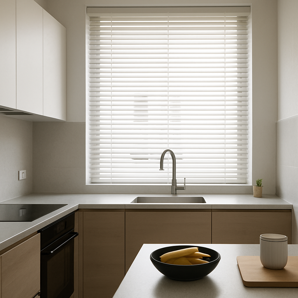Blinds in a modern kitchen setting