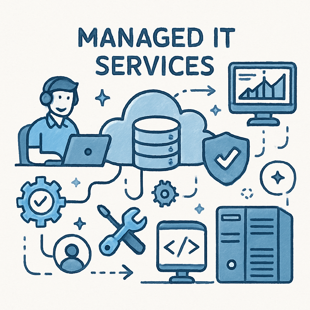 Illustration of Managed IT Services Concept