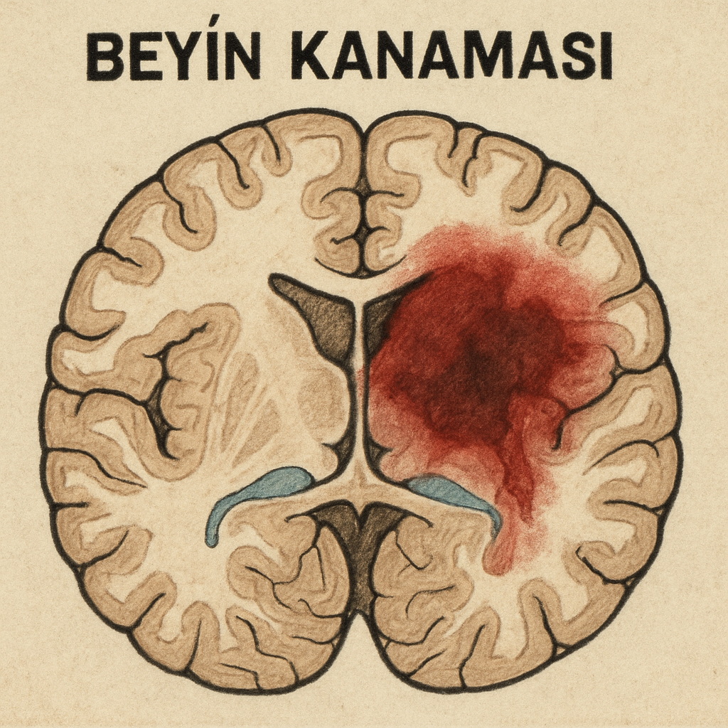 Beyin kanamasını gösteren bir kesit