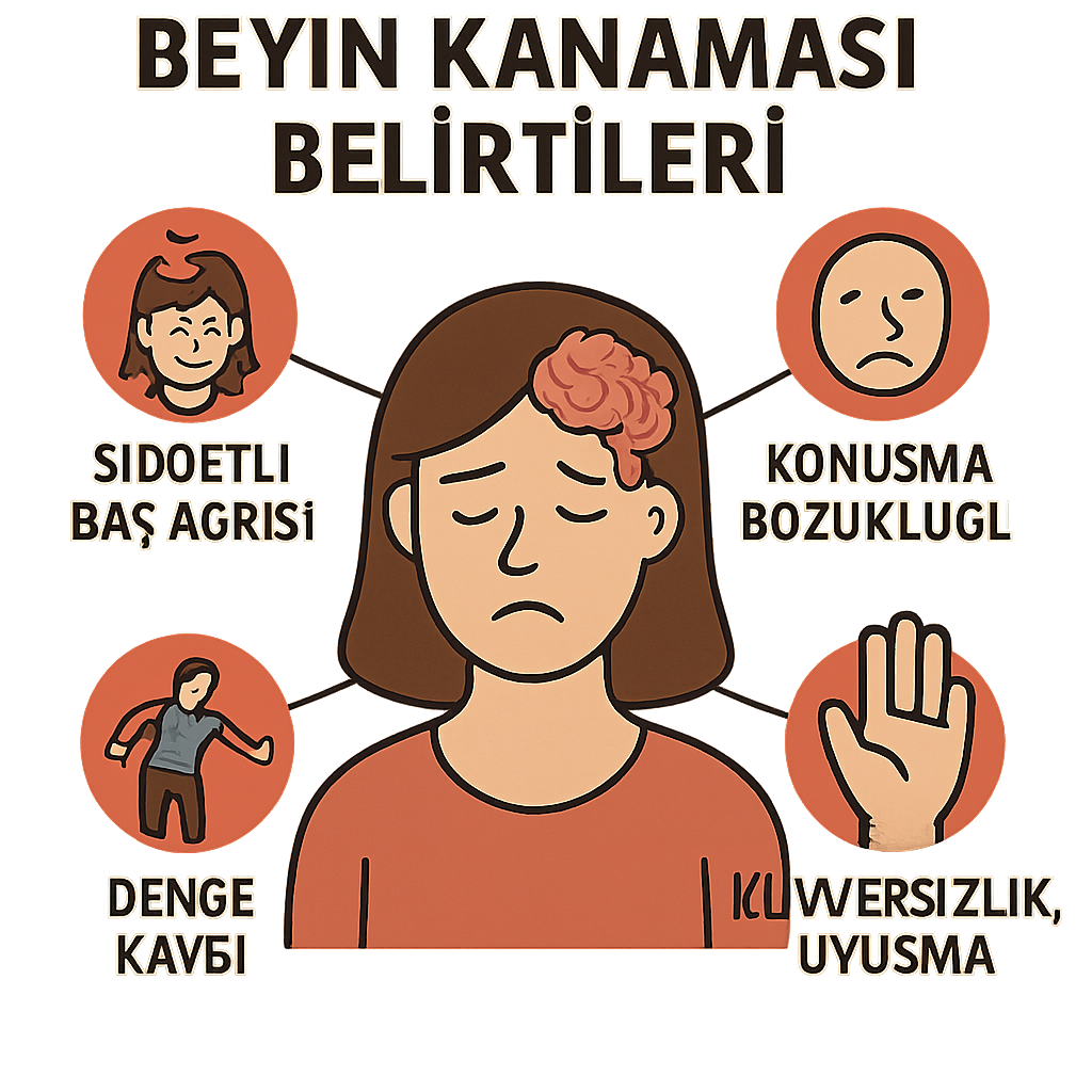 Beyin kanaması belirtilerini gösteren bir grafik