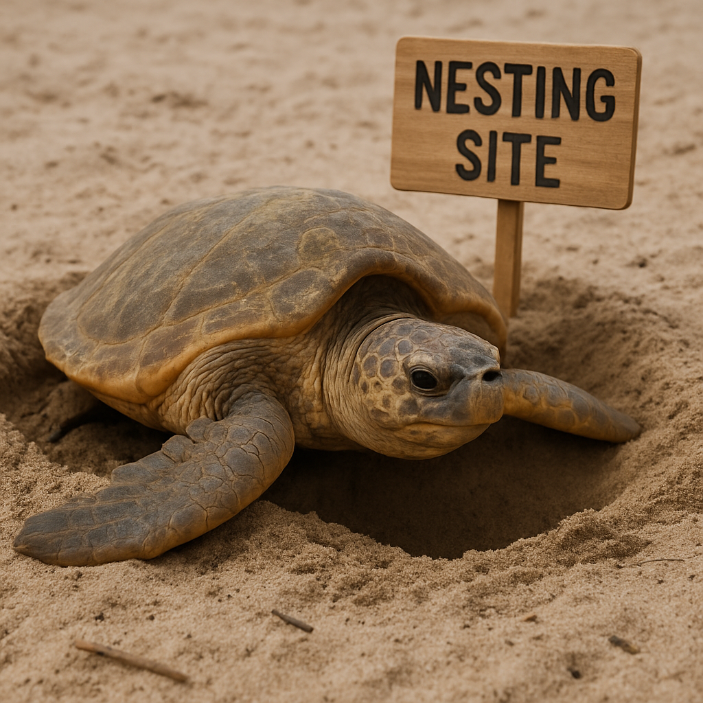 Boxer turtle nesting site in a sandy area