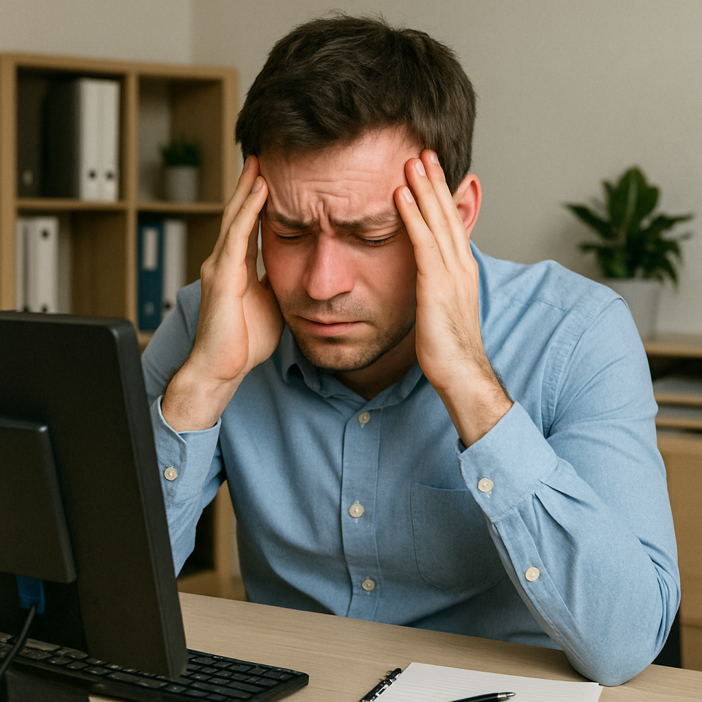 Employee feeling stressed at work