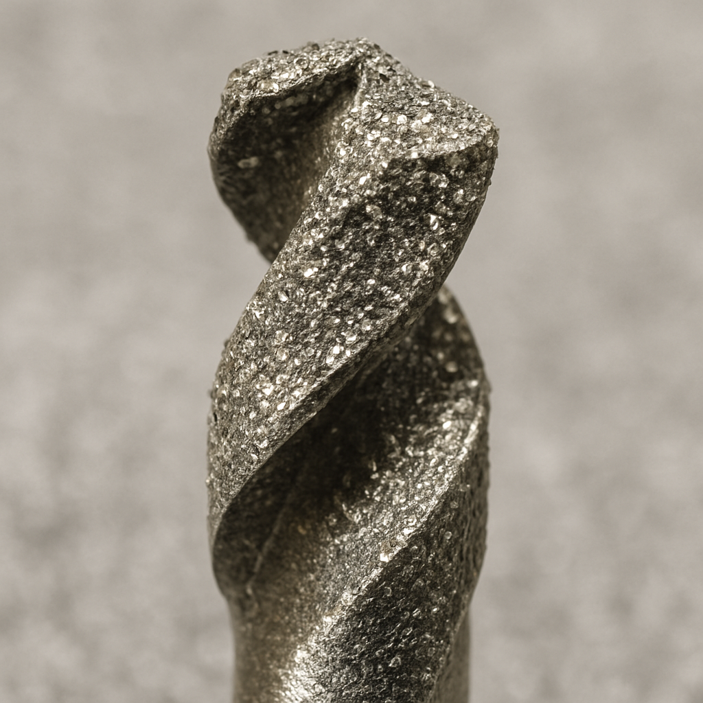 Diamond twist drill bit close-up