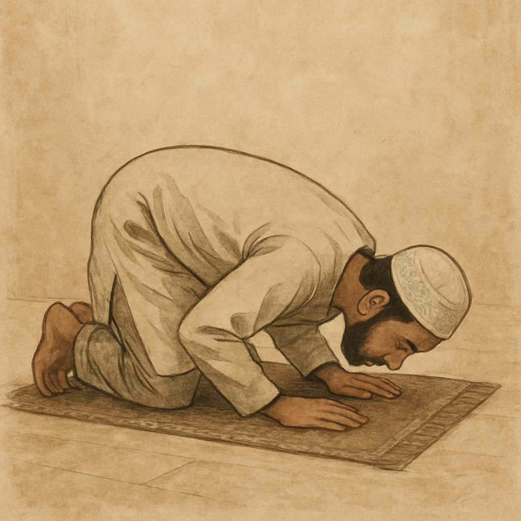 Muslim individual in prayer