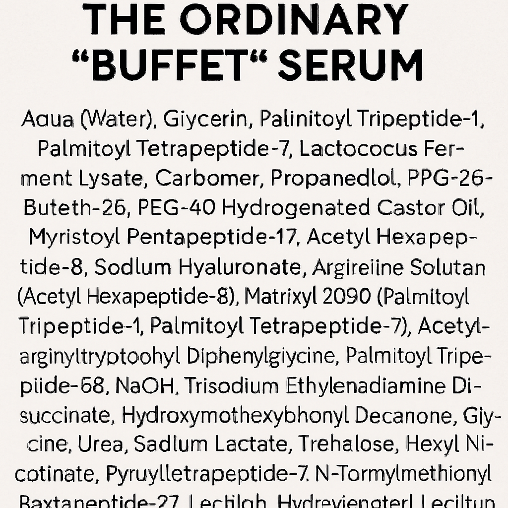 ingredients of The Ordinary Buffet Serum