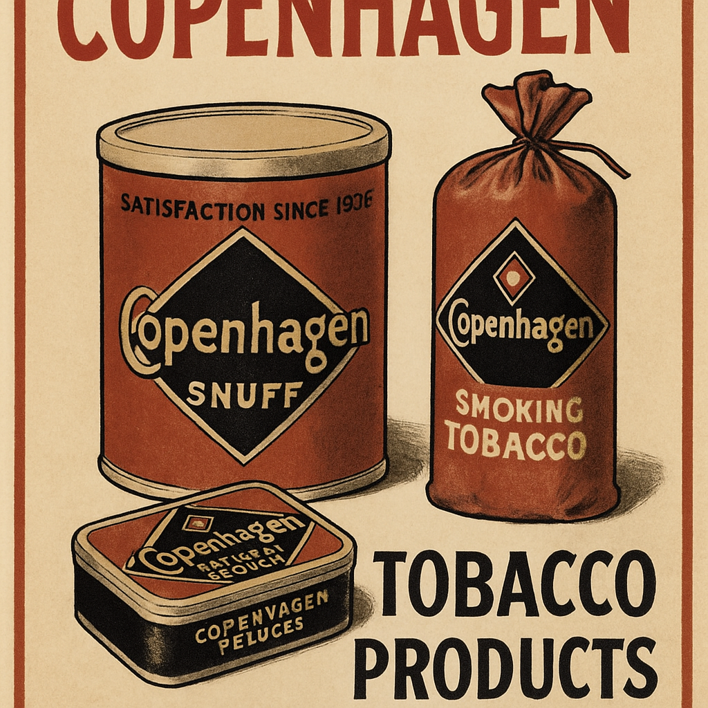 Vintage advertisement poster of Copenhagen tobacco products