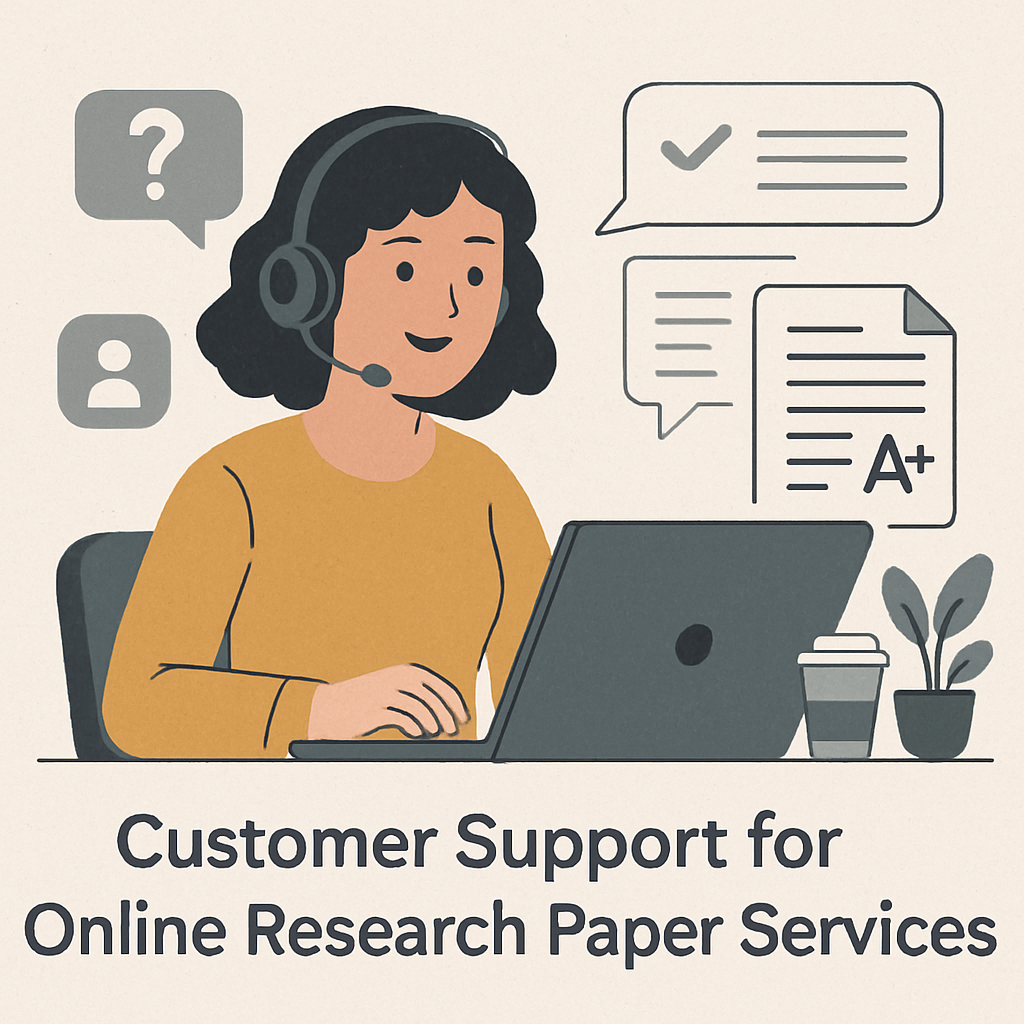 Customer support for online research paper services