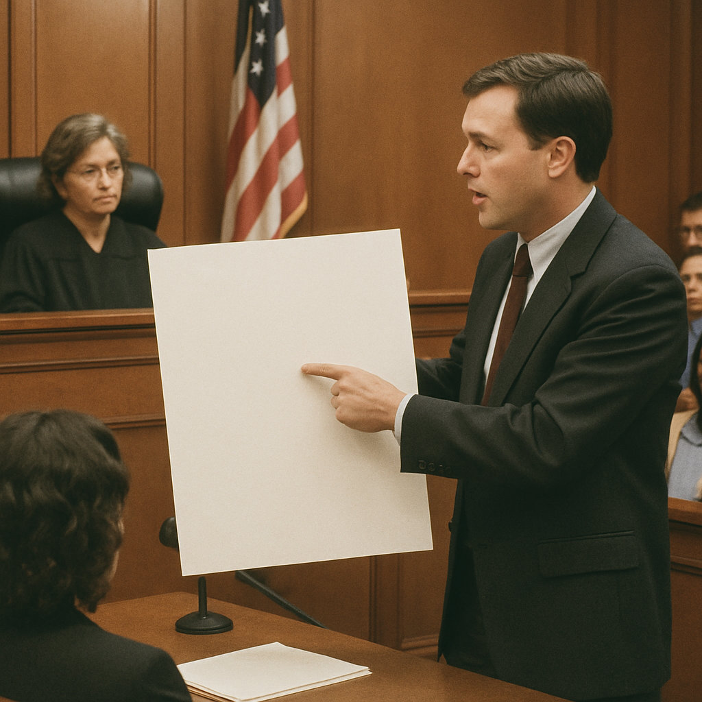 Attorney presenting evidence in court