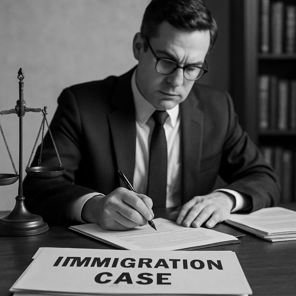 lawyer working on immigration case