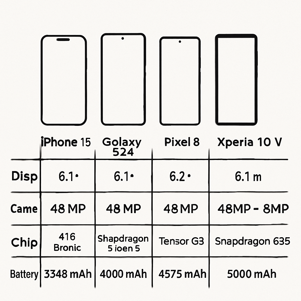 Smartphone comparison chart