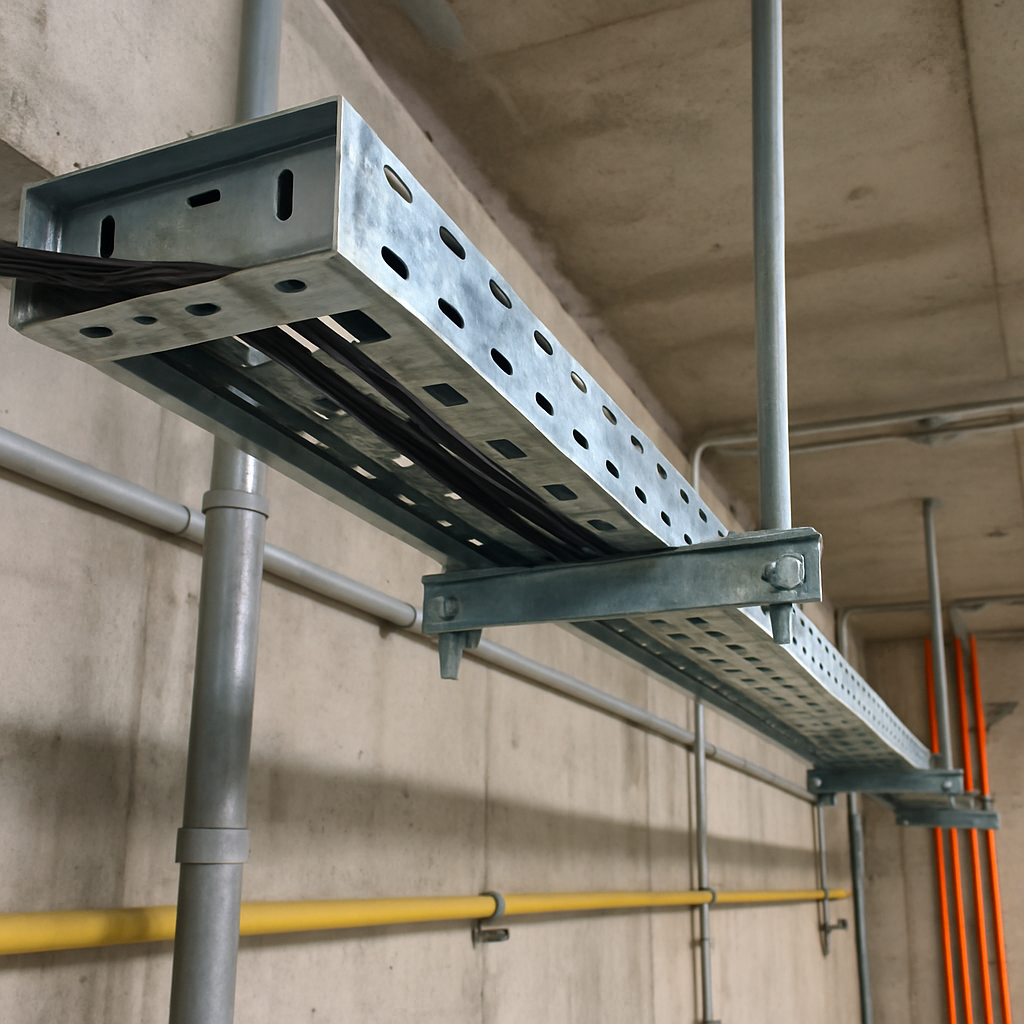 Channel cable tray in an industrial setting
