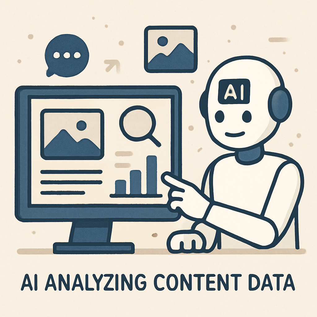 Illustration of AI analyzing content data