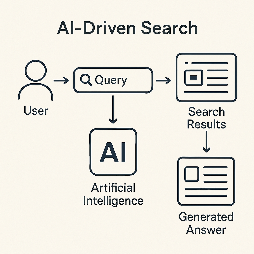 Diagram of AI-driven search interactions