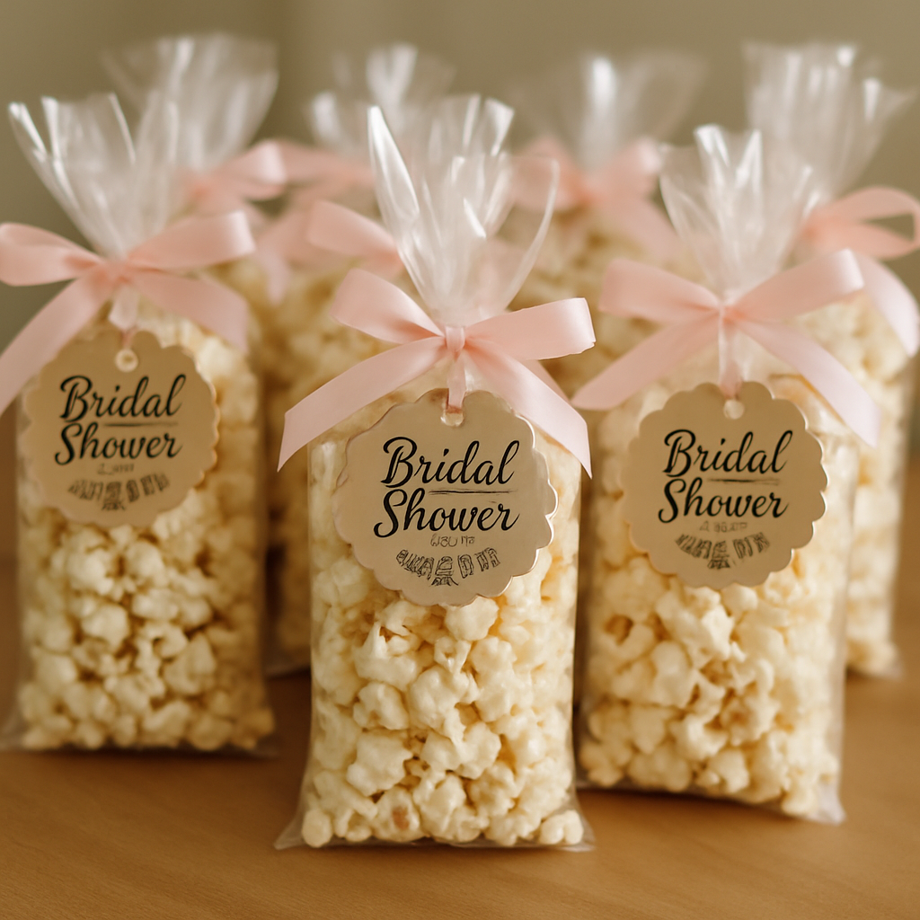 Bridal shower party favors with popcorn