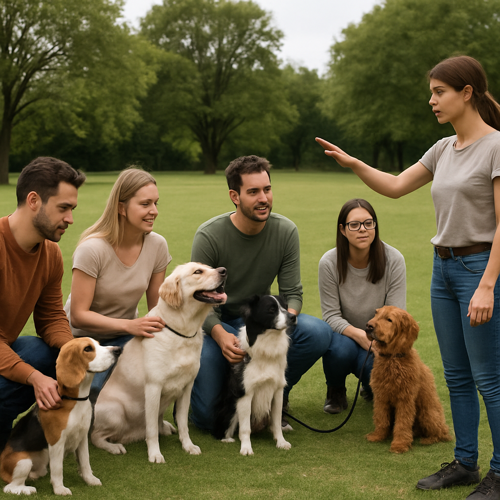 Group dog training session