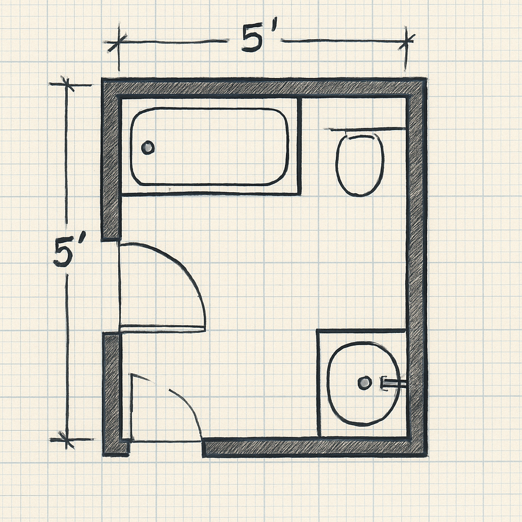 Small bathroom blueprint