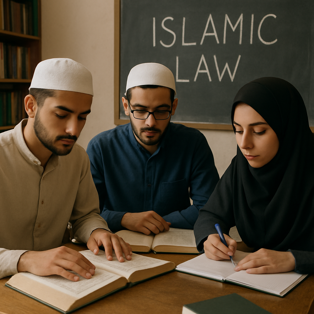Students studying Islamic law
