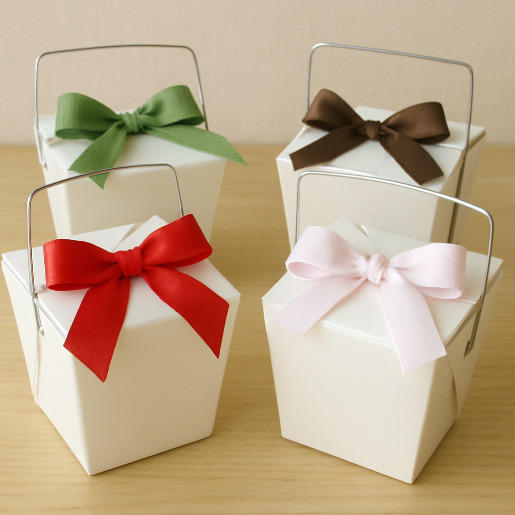 Chinese take out boxes used as gift packaging
