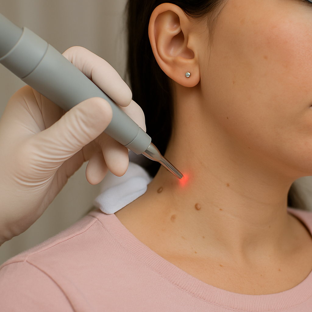 Laser skin tag removal procedure