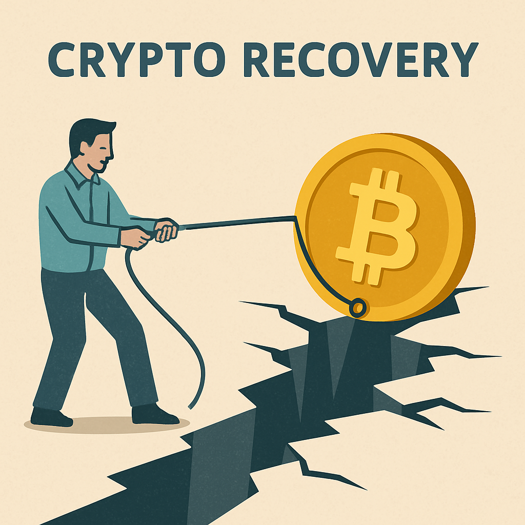Crypto recovery concept illustration