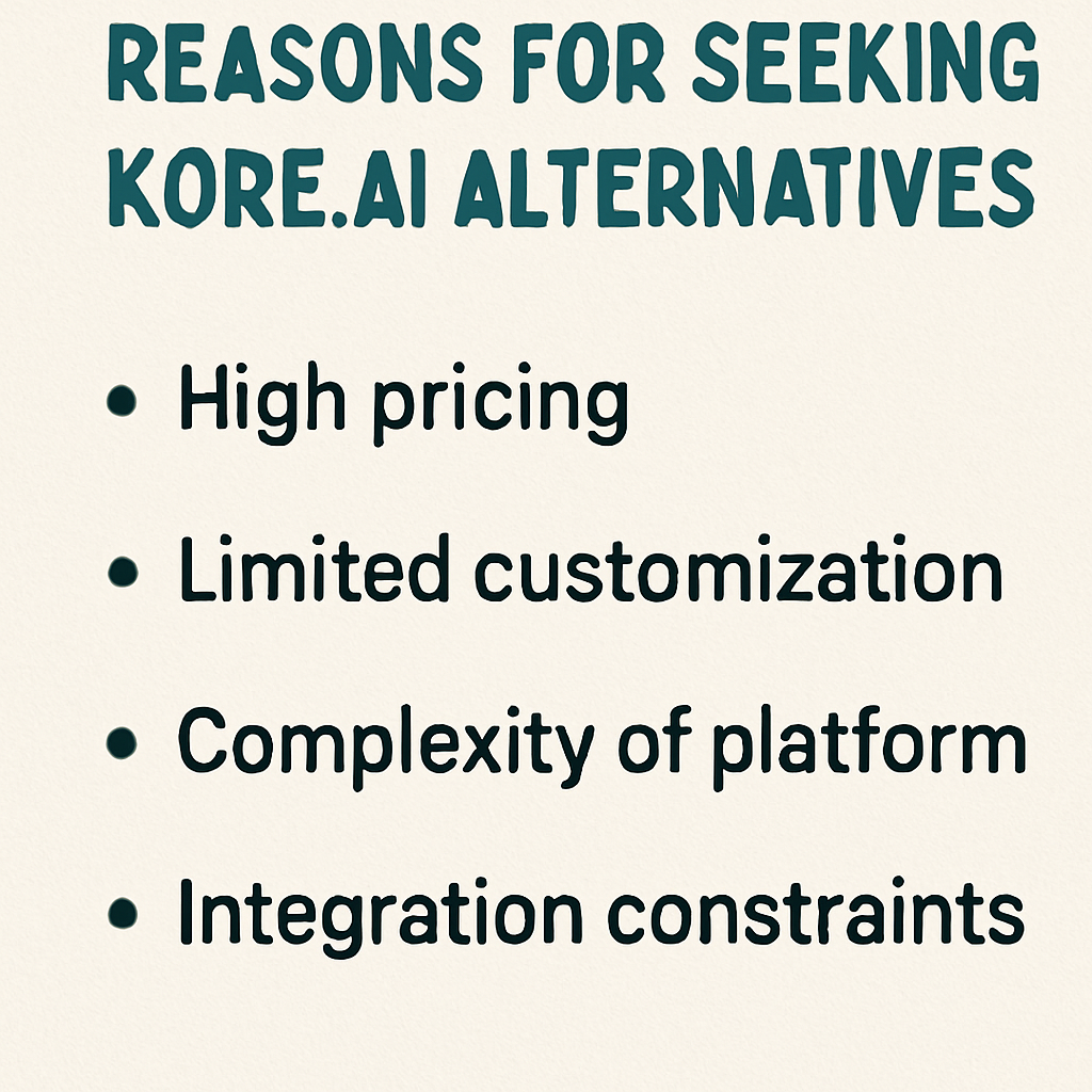 Reasons for Seeking Kore.ai Alternatives