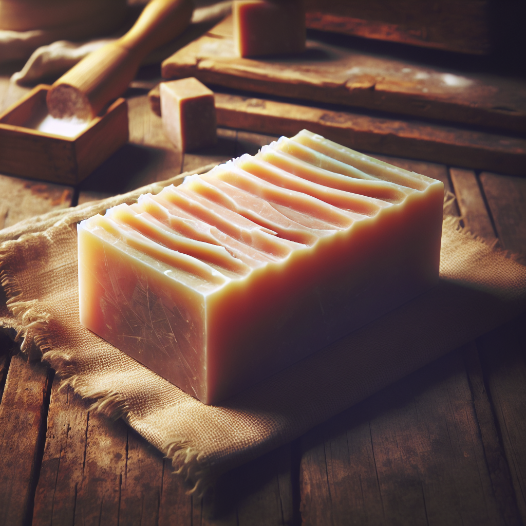 A bar of handmade soap