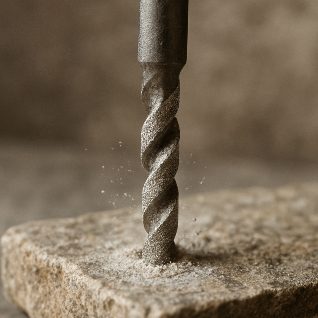 drilling stone with a twist diamond drill bit