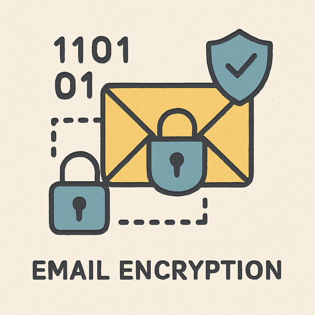 Email encryption concept illustration