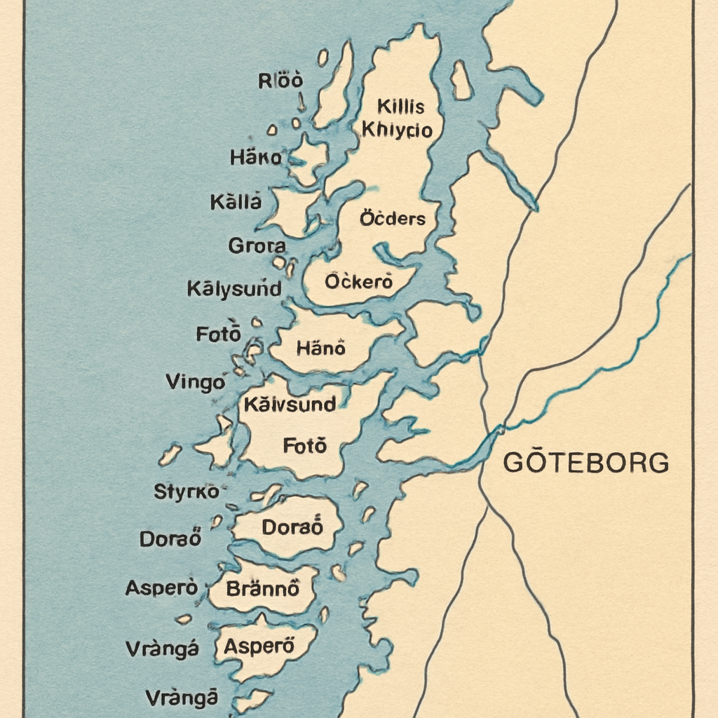 Karta över Göteborgs skärgård