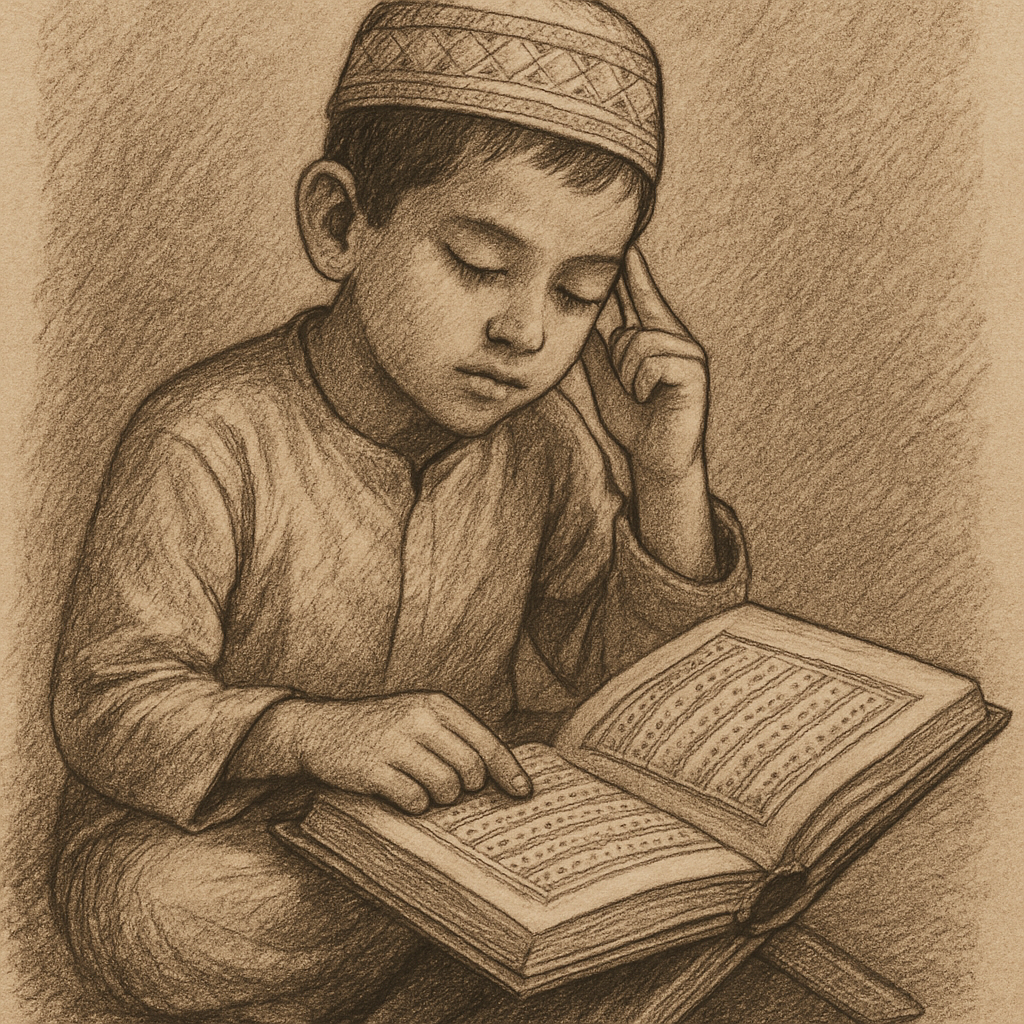 Student memorizing Quran