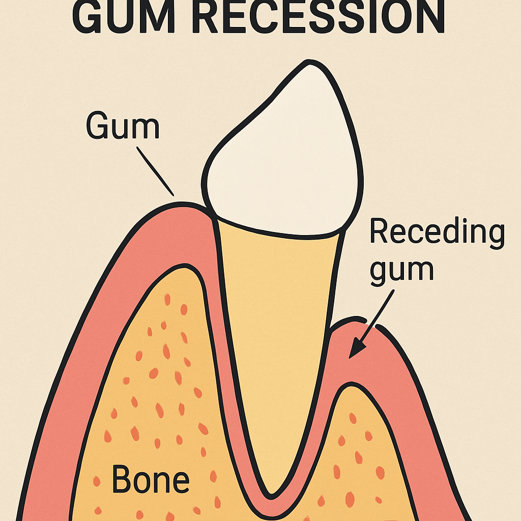 Diagram of gum recession