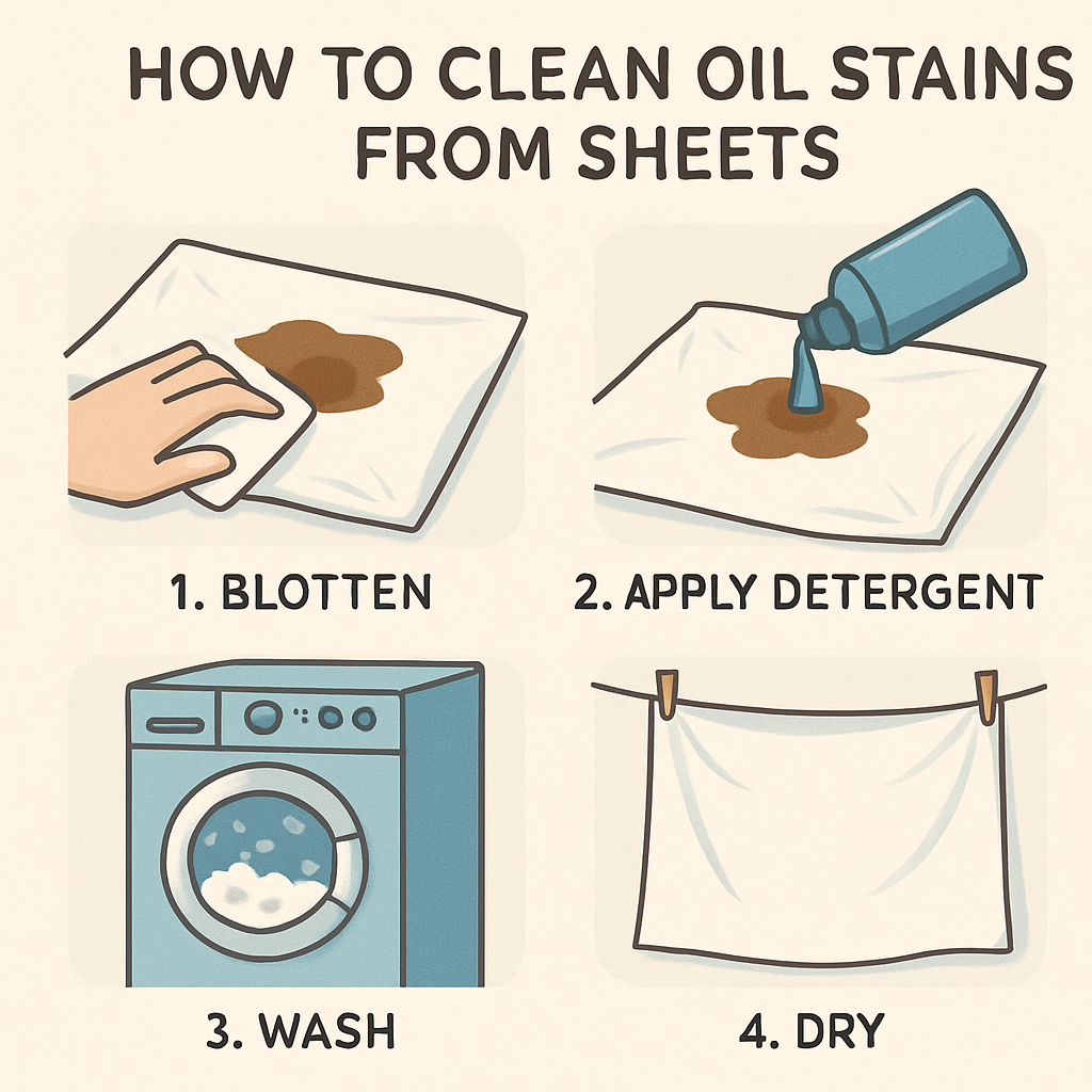 How to Clean oil from sheets
