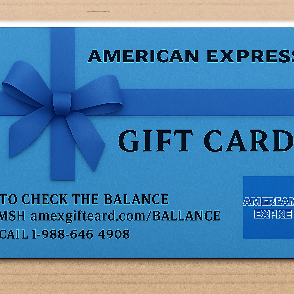 Amex gift card with balance check instructions
