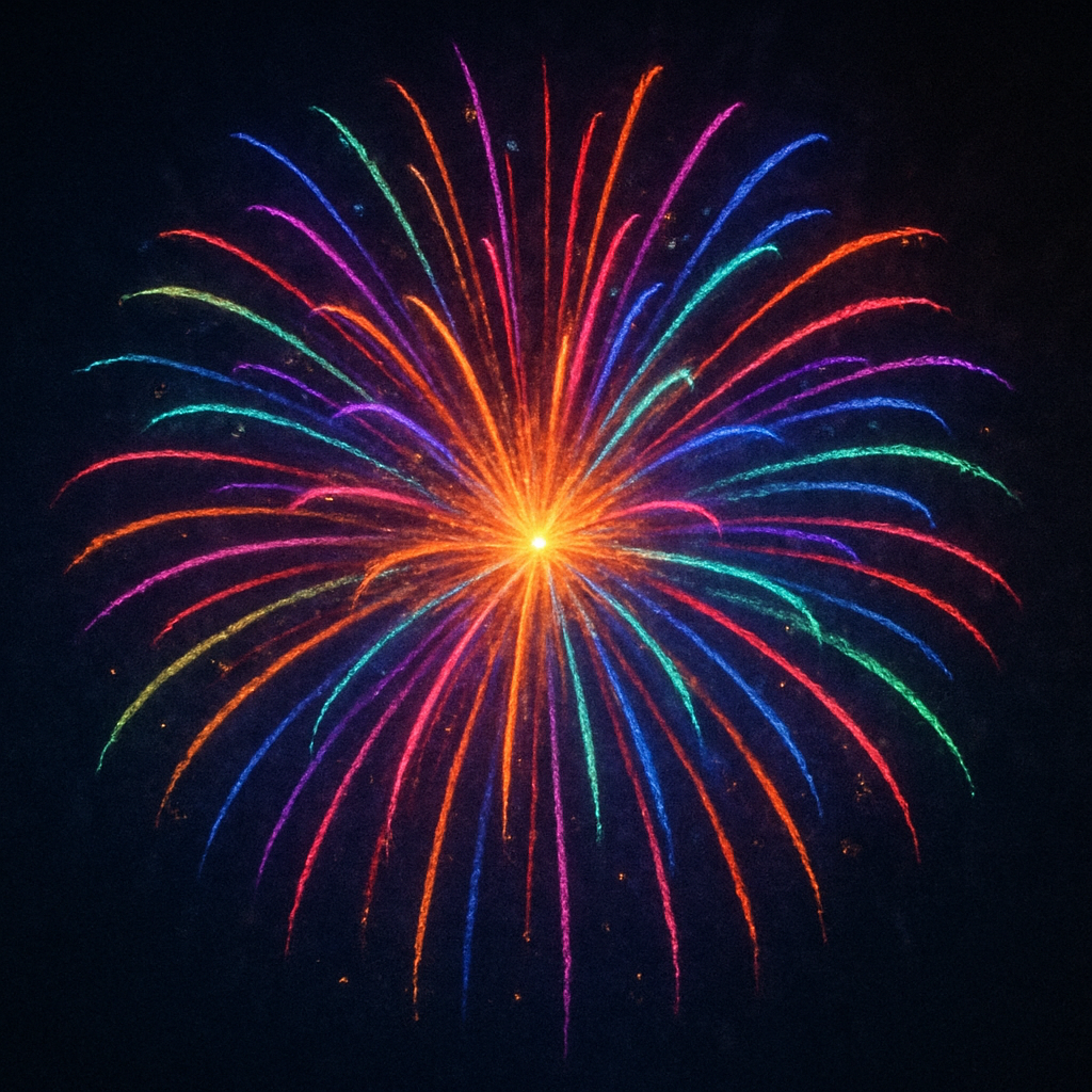 Firework explosion with vibrant colors