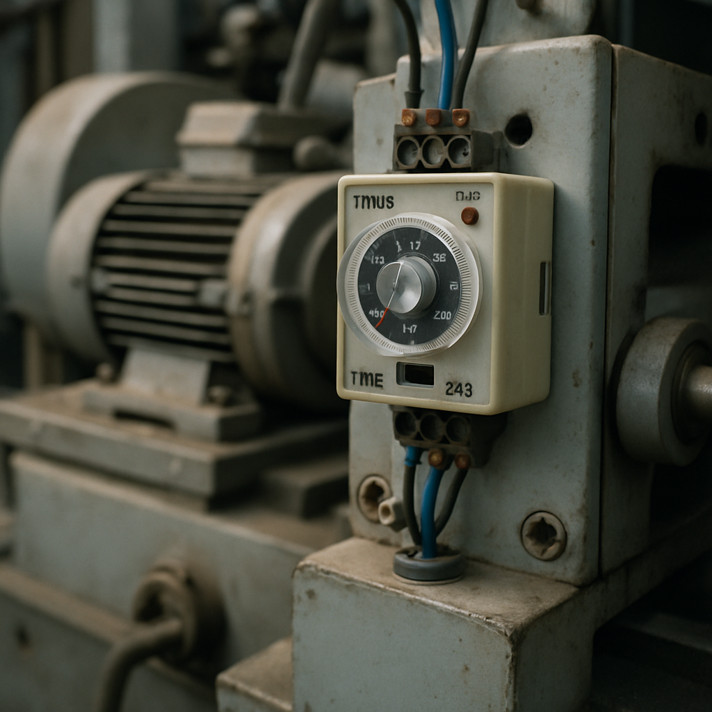 Industrial machinery with timer relay module