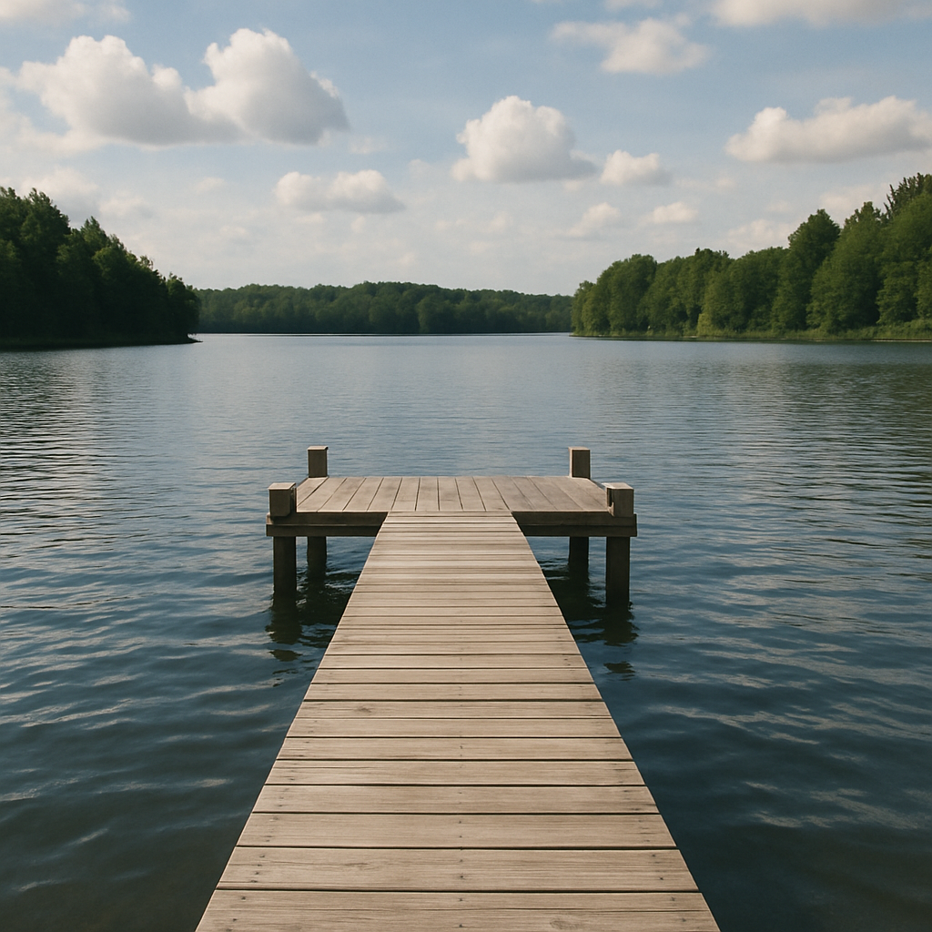 Custom dock on a lake