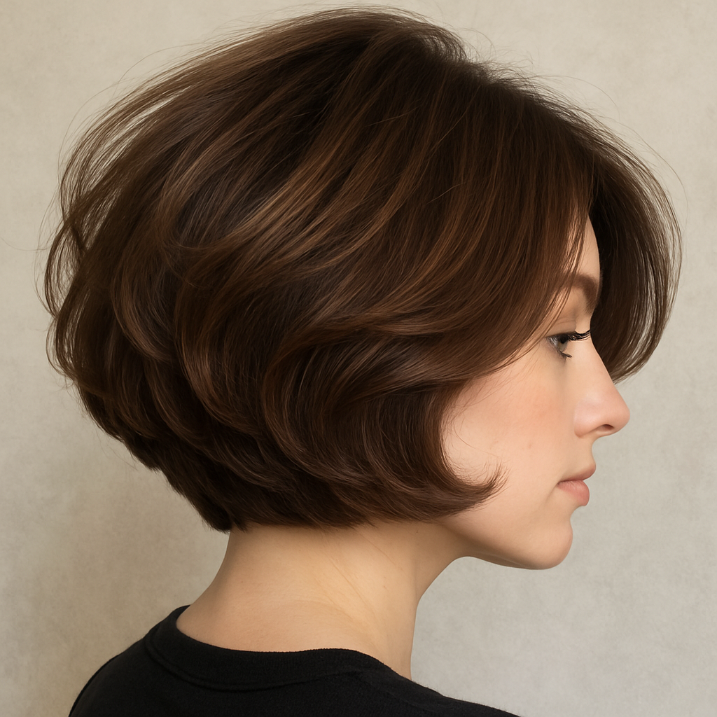 Voluminous bob hairstyle