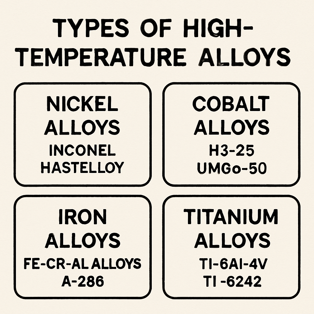 Different types of high temperature alloys