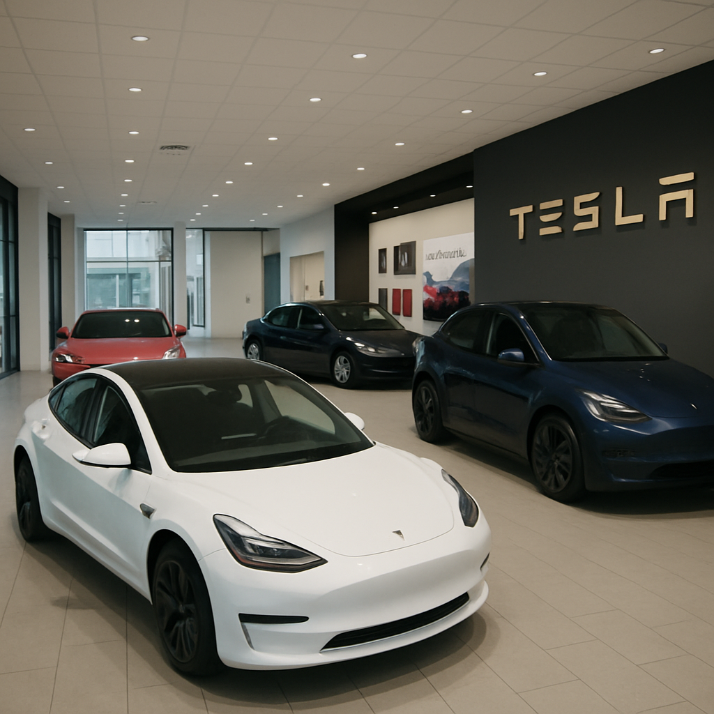 Tesla electric vehicle showroom
