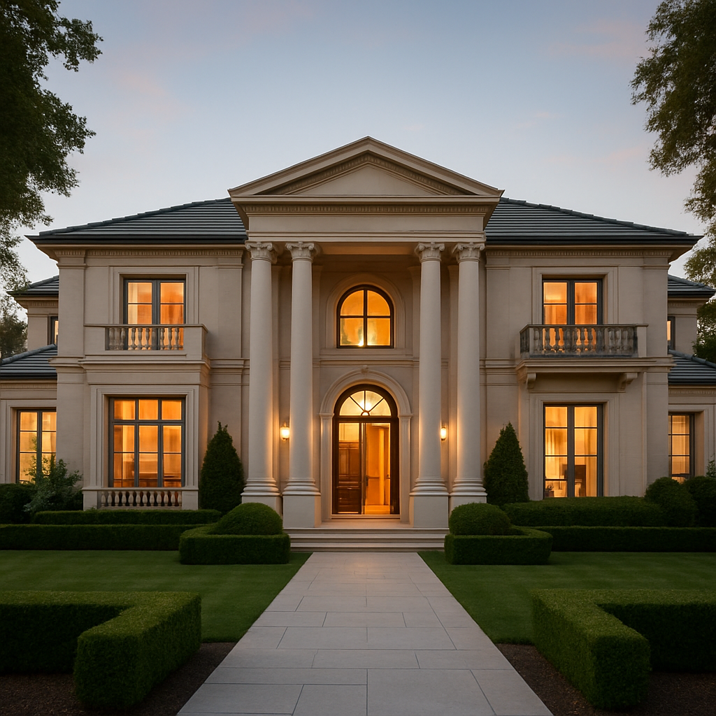 Luxury mansion exterior view